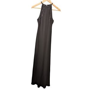 Vintage Jones New York Evening Dress Black‎ Embellished Beaded 4P 90s Y2K